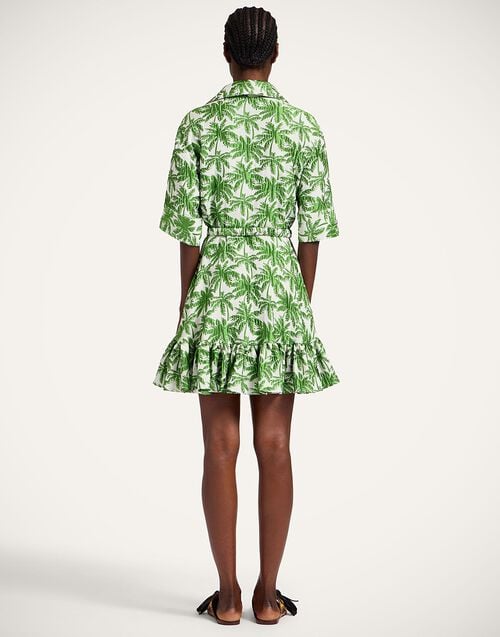 La Doublej San Pietro Mini Dress Tropicana White In Jacquard Matelassé