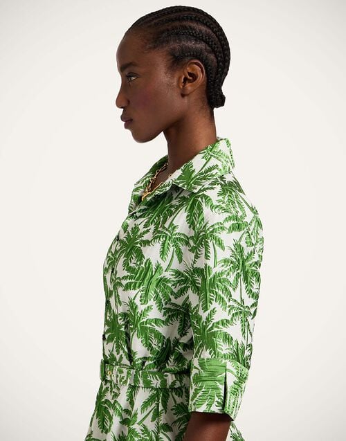 La Doublej San Pietro Mini Dress Tropicana White In Jacquard Matelassé