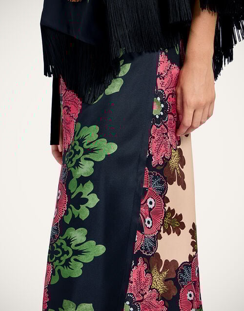 La Doublej Sarong Skirt Bounty Placée Red In Silk Twill