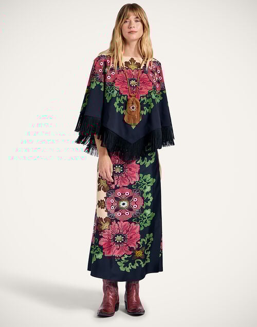 la doublej Sarong Skirt Bounty Placée Red in Silk Twill