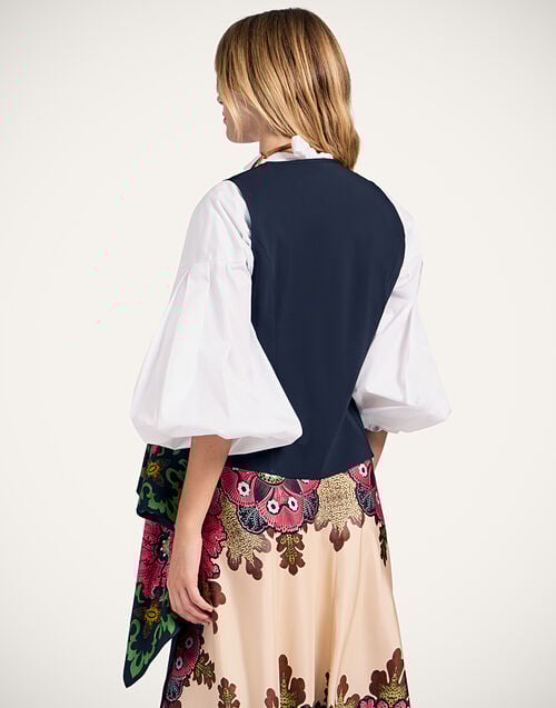 La Doublej Scarf Gilet Bounty Placée Red In Silk Twill