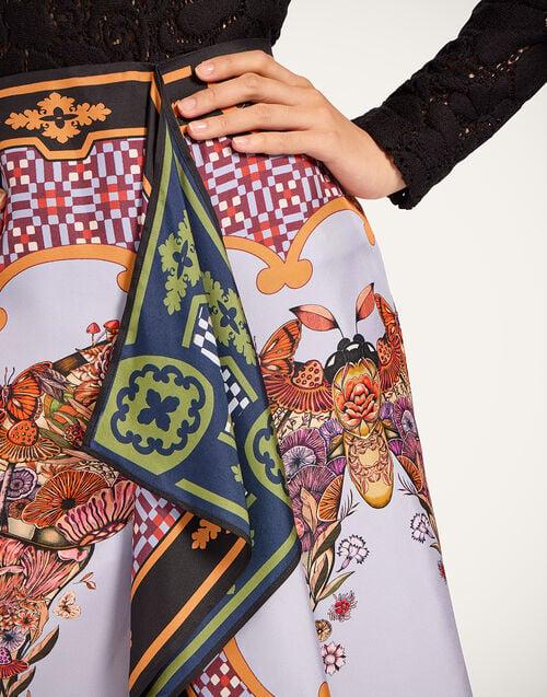 La Doublej Scarf Skirt Mariposa Placée Celeste In Silk Twill