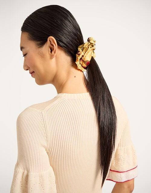 La Doublej Scrunchie Set Mixed Prints In Silk Twill