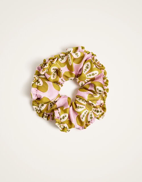 La Doublej Scrunchie Set Mixed Prints In Silk Twill & Cotton