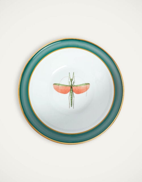 la doublej Serving Bowl Libellula Green in Porcelain