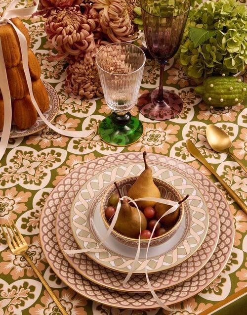 La Doublej Serving Platter Napoli Dusty Pink In Porcelain