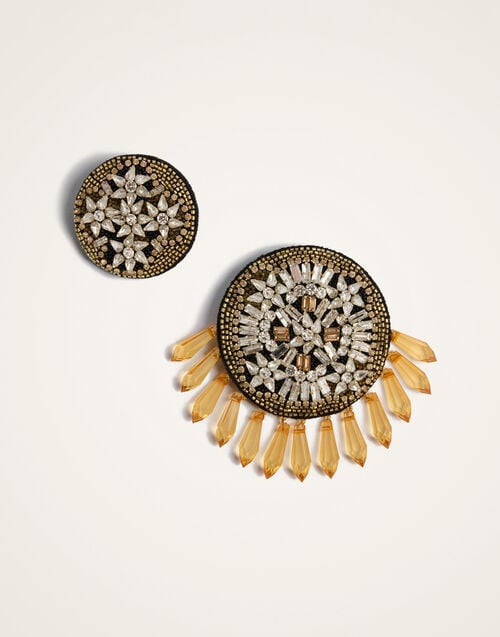 La Doublej Set Of 2 Pins Nucleus Champagne In Embroidery