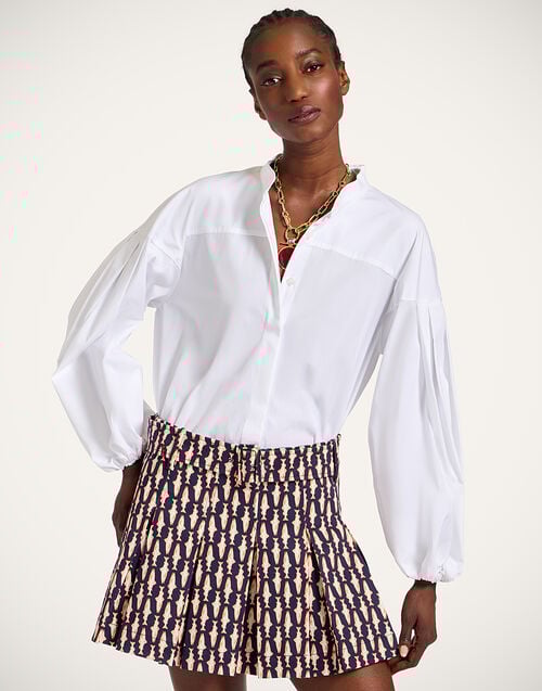 La Doublej Share Your Screen Shirt Solid White In Cotton Poplin