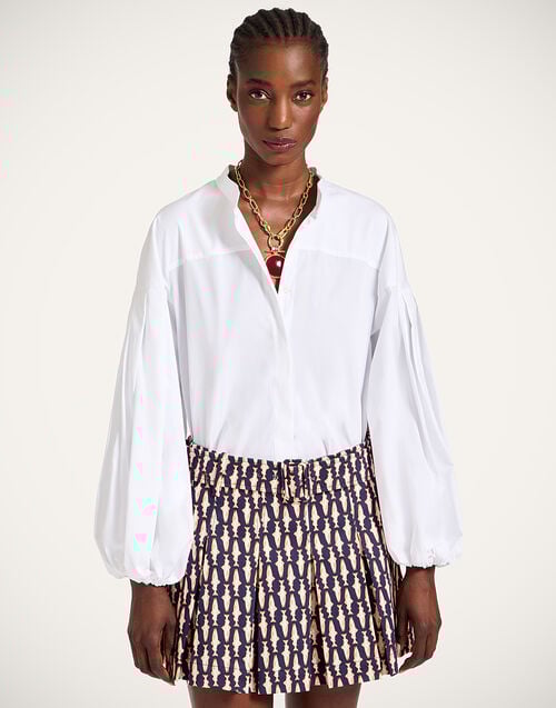 la doublej Share Your Screen Shirt Solid White in Cotton Poplin