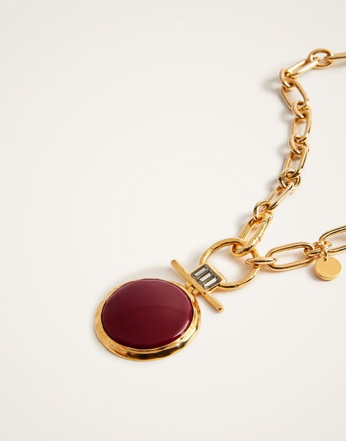 La Doublej Shen Loop Necklace 24k Gold Plate & Red Enamel
