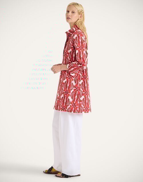 La Doublej Short Artemis Dress Clover Red In Rustic Cotton