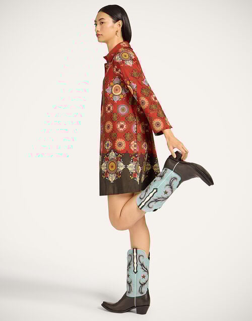 La Doublej Short Artemis Dress Nucleus Placée Rust In Cady Wool