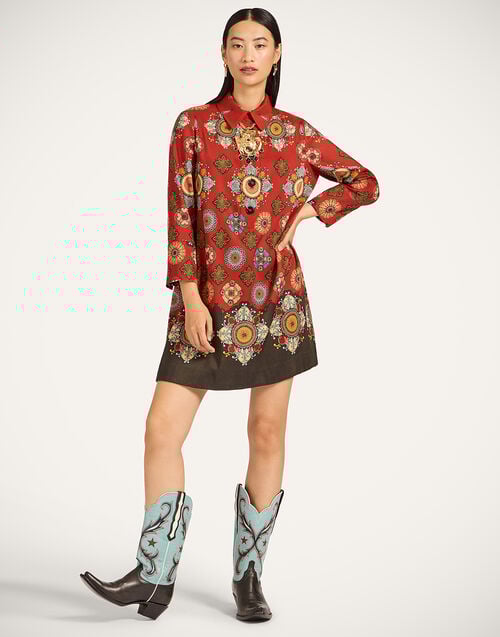 la doublej Short Artemis Dress Nucleus Placée Rust in Cady Wool