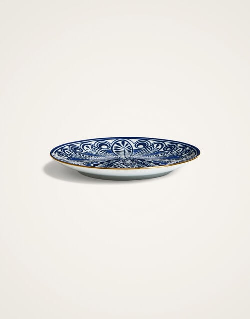 La Doublej Side Plate Big Pineapple Blue In Porcelain