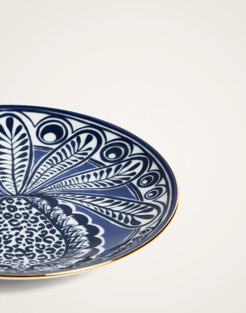 La Doublej Side Plate Big Pineapple Blue In Porcelain
