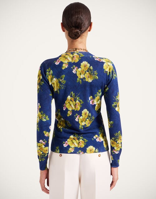 La Doublej Silky Crew Neck Riptide Midnight Blue In Silk Cashmere