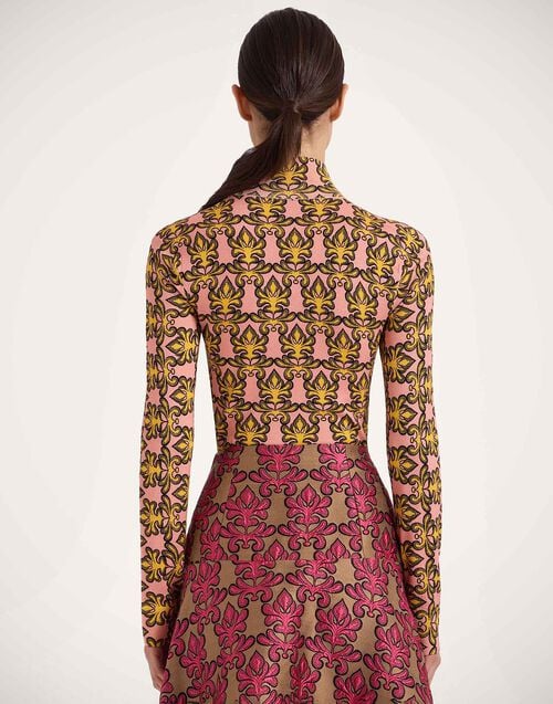 La Doublej Silky Turtleneck Herald Fuchsia In Silk & Wool