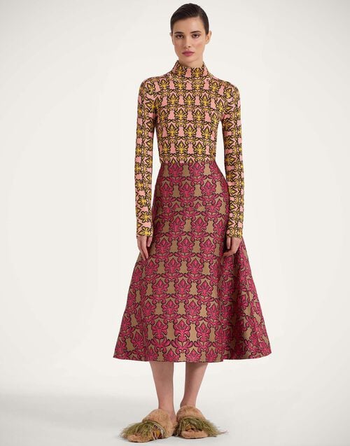 La Doublej Silky Turtleneck Herald Fuchsia In Silk & Wool