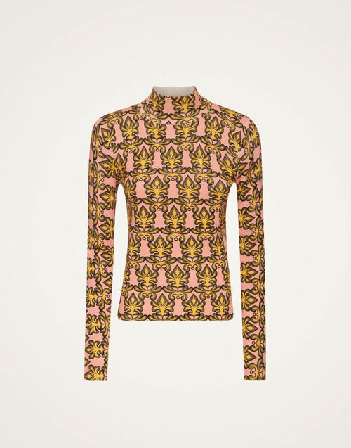 La Doublej Silky Turtleneck Herald Fuchsia In Silk & Wool