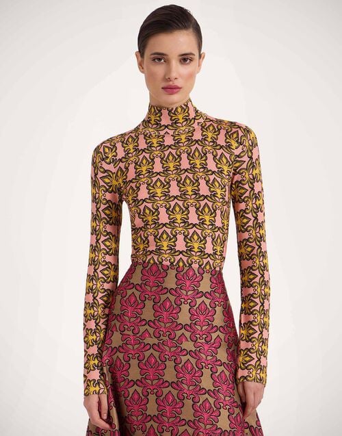 la doublej Silky Turtleneck Herald Fuchsia in Silk & Wool