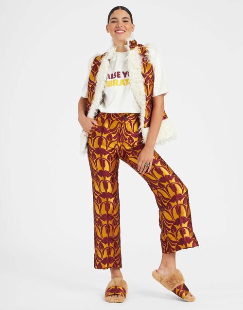 La Doublej Sleeveless Folk Jacket Papyrus Gold In Jacquard