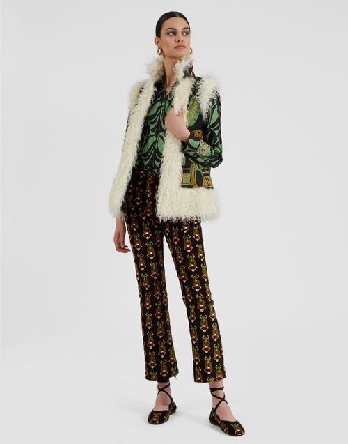 La Doublej Sleeveless Folk Jacket The Nile Placée Black In Faille