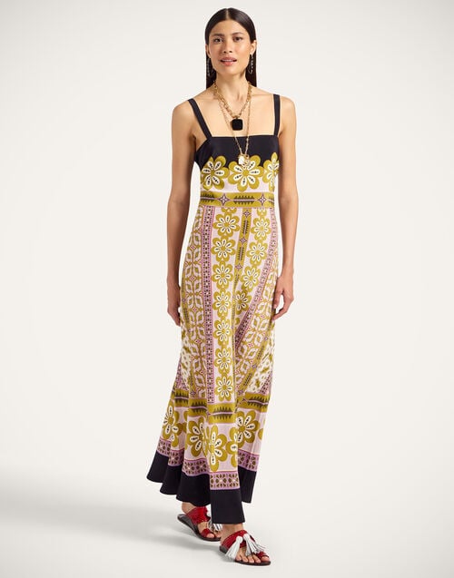 La Doublej Slip-Around Dress Pagoda Placée Pink In Crepe De Chine