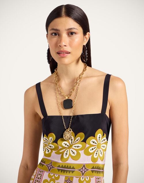 La Doublej Slip-Around Dress Pagoda Placée Pink In Crepe De Chine