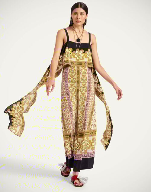 la doublej Slip-Around Dress Pagoda Placée Pink in Crepe De Chine