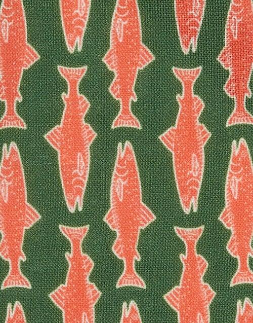 La Doublej Small Napkins Set Of 4 Como Fish Green Small In Linen