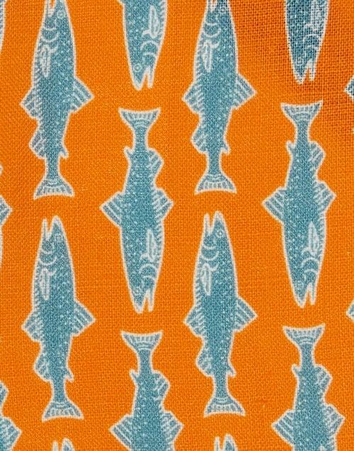 La Doublej Small Napkins Set Of 4 Como Fish Orange Small In Linen