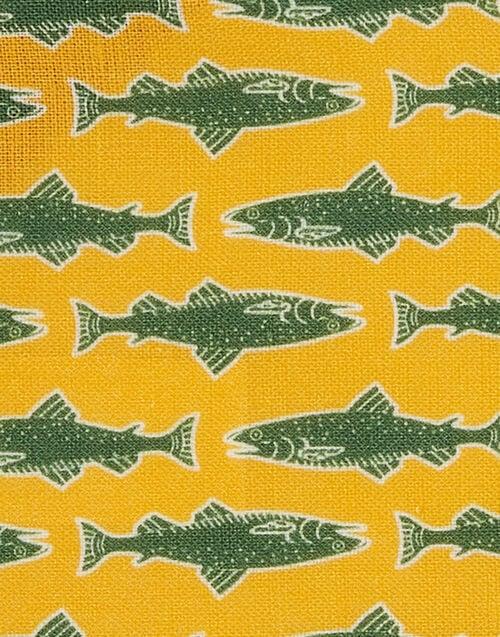 La Doublej Small Napkins Set Of 4 Como Fish Yellow Small In Linen