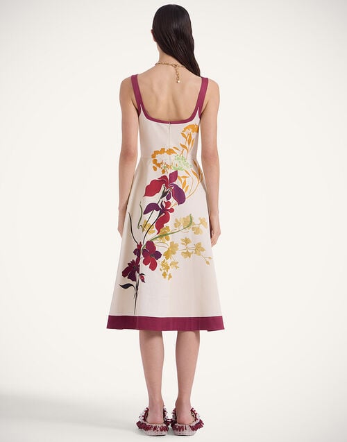 La Doublej Sophia Dress Corsage Placée Ivory In Flat Cotton Stretch