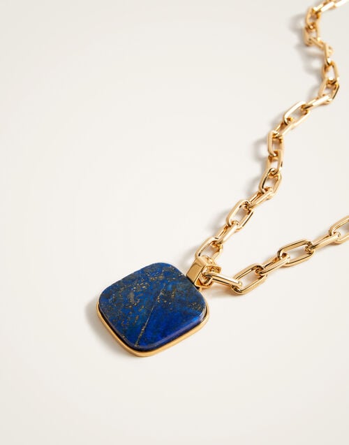 La Doublej Soul Pendant Necklace 24k Gold Plate & Lapis Lazuli