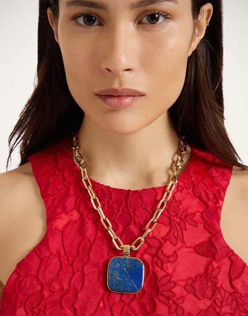 La Doublej Soul Pendant Necklace 24k Gold Plate & Lapis Lazuli