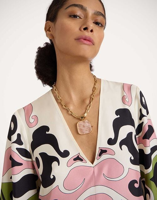 la doublej Soul Pendant Necklace 24k Gold Plate & Pink Quartz