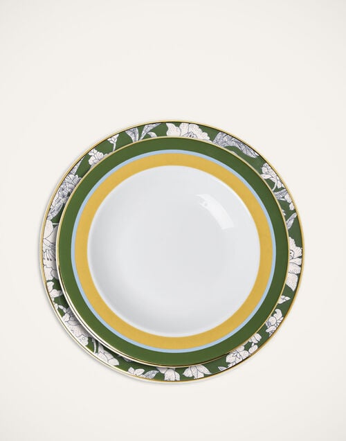 La Doublej Soup And Dinner Plates Set Roman Holiday Avorio In Porcelain