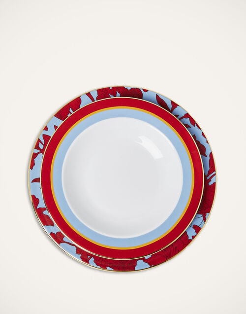 La Doublej Soup And Dinner Plates Set Roman Holiday Vino In Porcelain