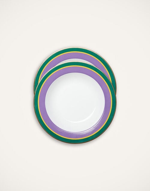 la doublej Soup Plates Set Of 2 Rainbow Violet in Porcelain