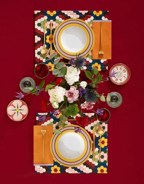 La Doublej Soup Plates Set Of 2 Rainbow Yellow In Porcelain