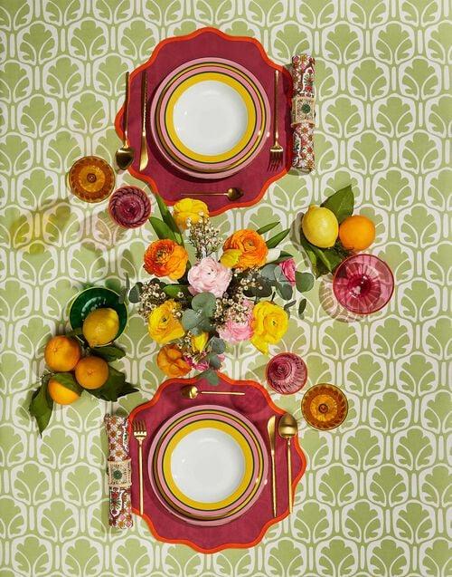 La Doublej Soup Plates Set Of 2 Rainbow Yellow In Porcelain