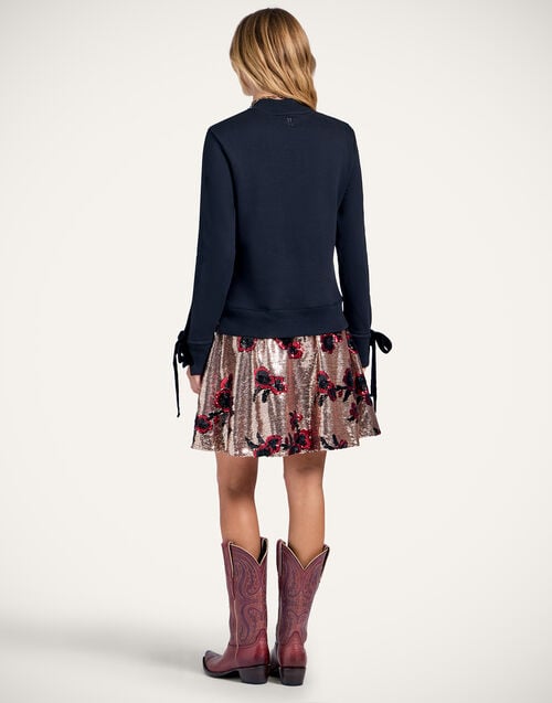 La Doublej Sporty Dress Primrose Black In Paillettes