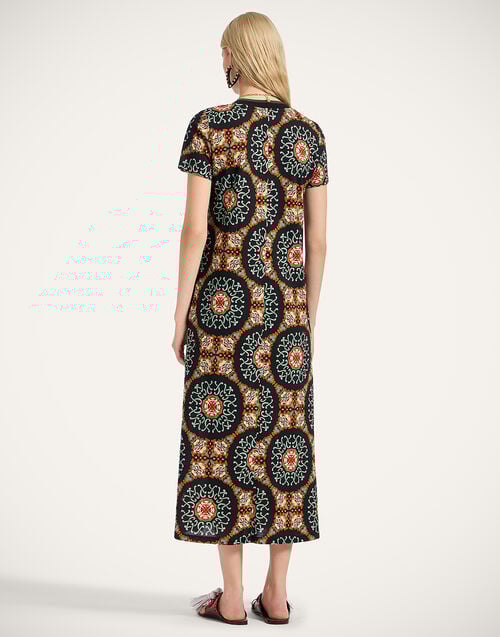 La Doublej Sporty Swing Dress Ballata Black In Cotton Jersey