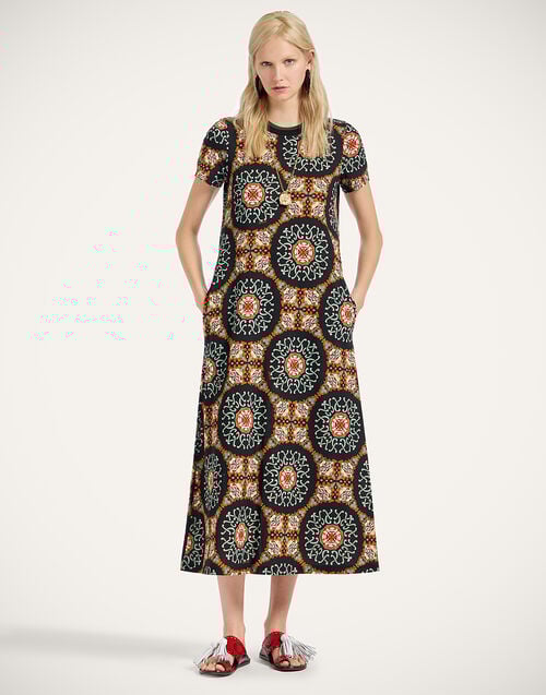 La Doublej Sporty Swing Dress Ballata Black In Cotton Jersey