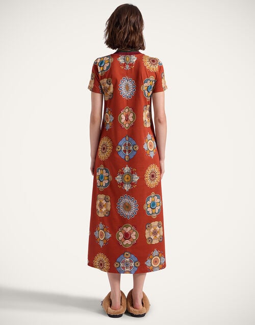 La Doublej Sporty Swing Dress Nucleus Rust In Cotton Jersey