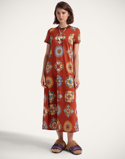 la doublej Sporty Swing Dress Nucleus Rust in Cotton Jersey