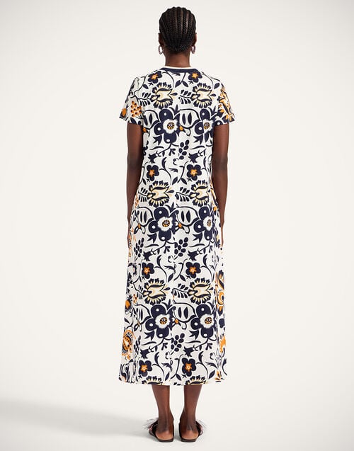 La Doublej Sporty Swing Dress Selva White In Cotton Jersey