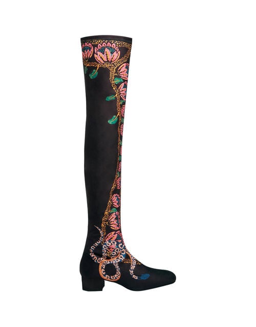 La Doublej Stretch Boots Eve Black In Elastic Lycra