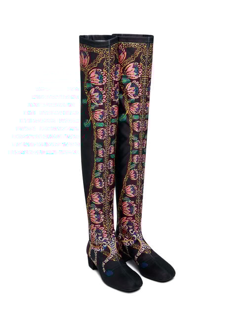 La Doublej Stretch Boots Eve Black In Elastic Lycra