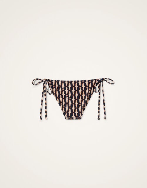 La Doublej String Bikini Bottom Pesciolini Blue In Lycra